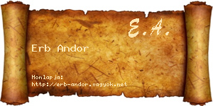 Erb Andor névjegykártya